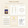 Pages from the Felix & Lumen Feelings Activity Pack for ages 3-5